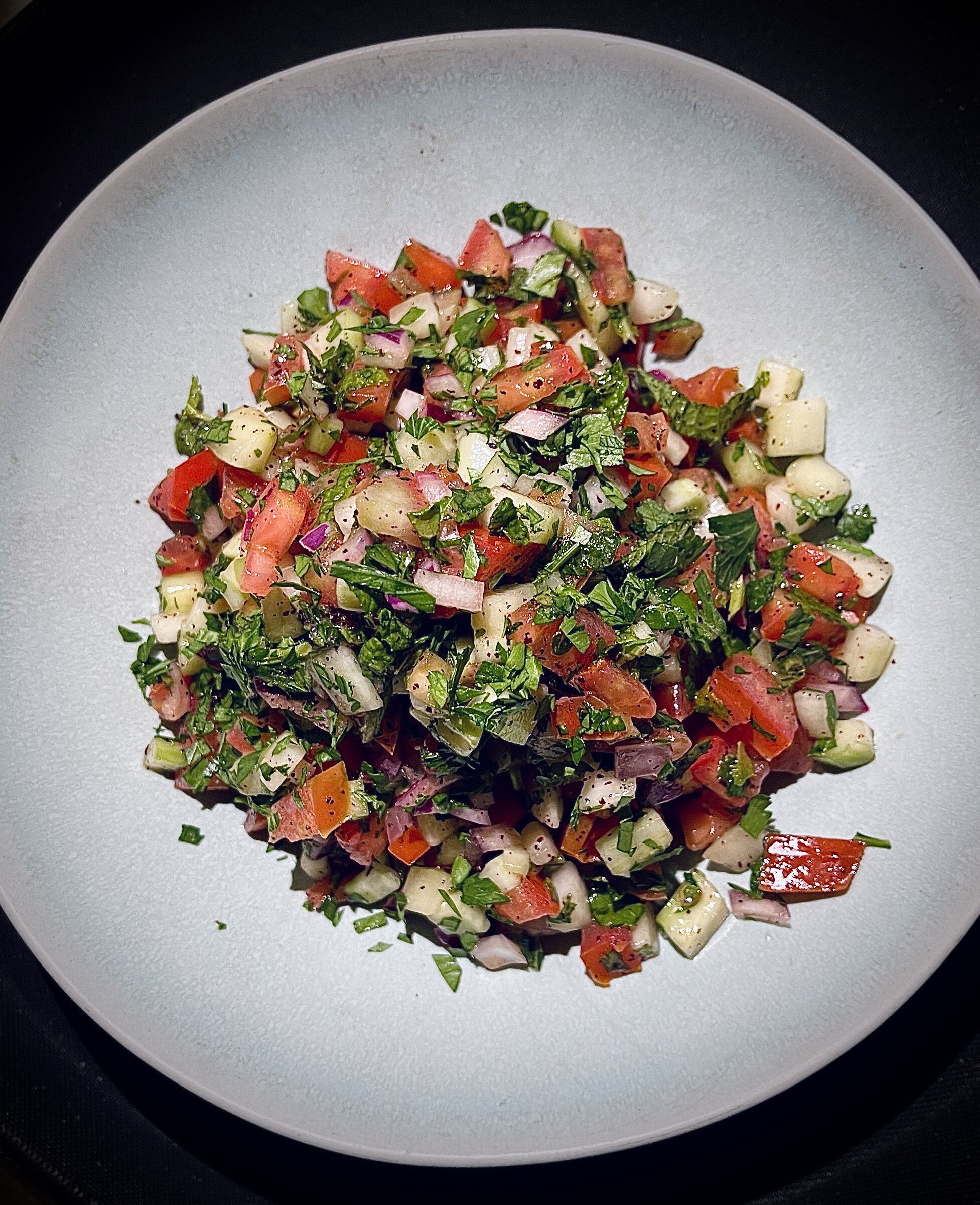 A fresh chopped salad at Yallah