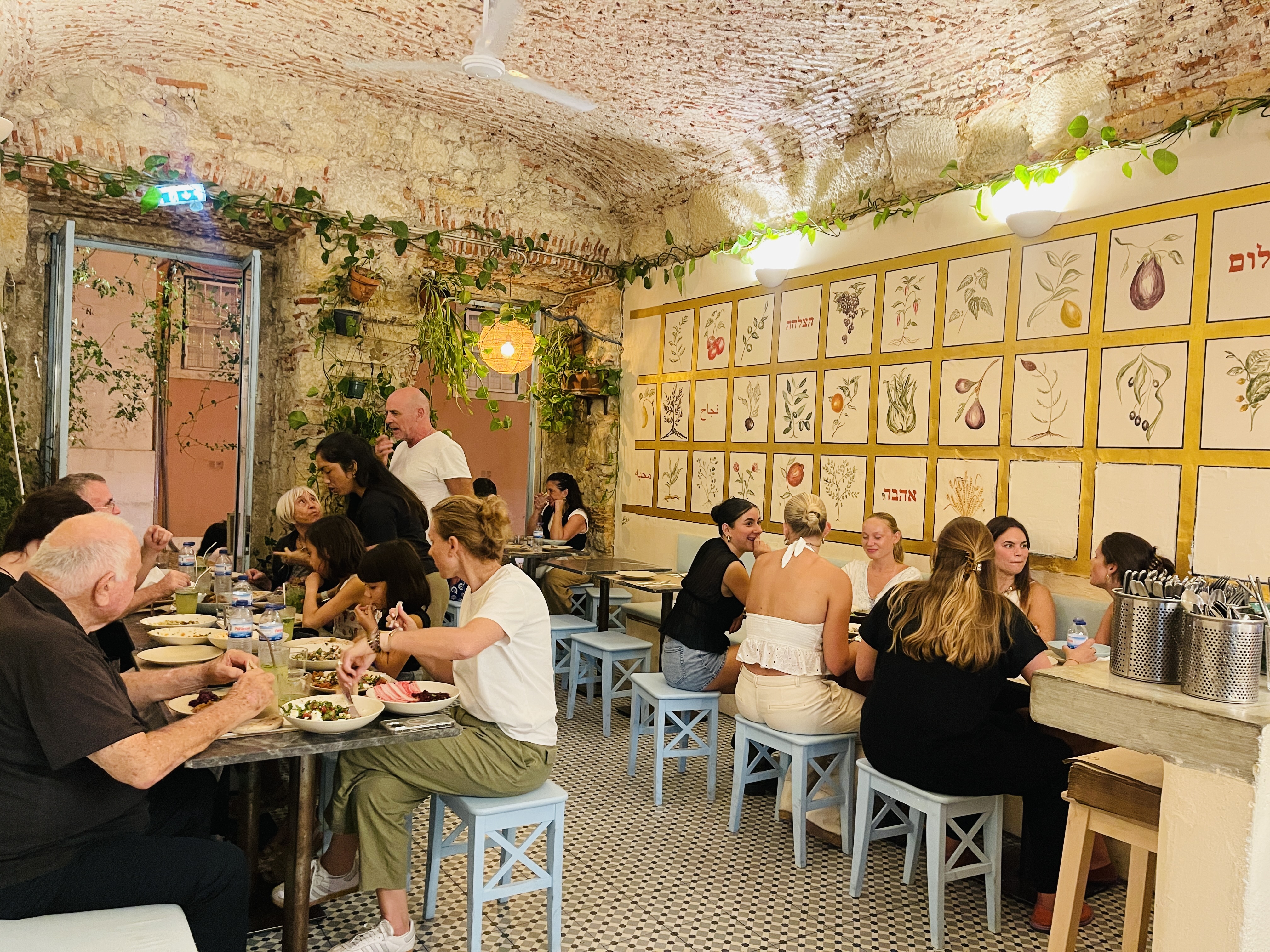 The vaulted dining room